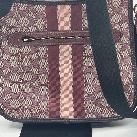 Coach Dempsey  Crossbody Bag, Medium Wine - Signature Jacquard/ With Wallet - Picture 7 of 15
